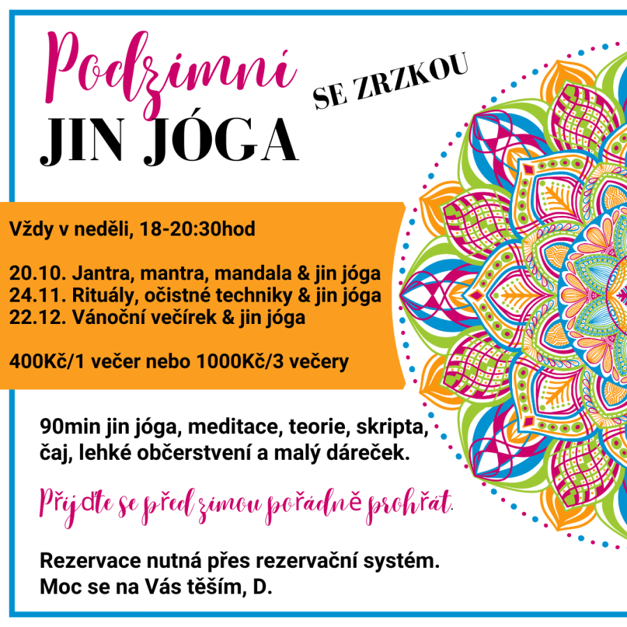 Podzimní JIN jóga se zrzkou - tři kouzelné večery